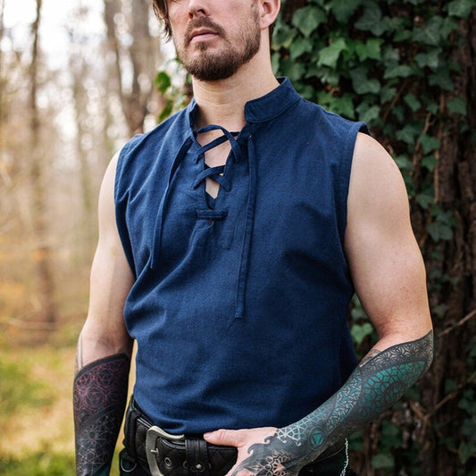 Sleeveless Short Torso Slit-Side Over Tunic