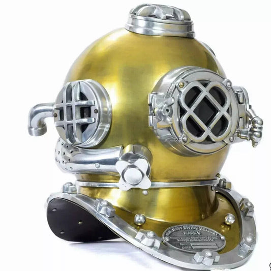 18" Mark V Navy Diver Helmet – Antique Brass Replica