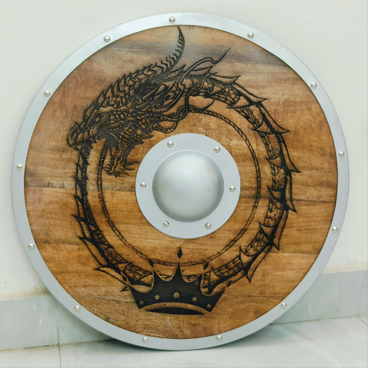 Norse Runic Dragon Round Shield Decorative Display – 24" or 30"