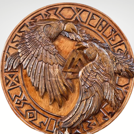 Hugin and Munin Authentic Battleworn Viking Shield, 24"