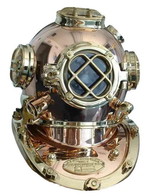 18" US Navy Mark V Diving Helmet – Antique Copper Finish – Deep Sea Scuba Replica