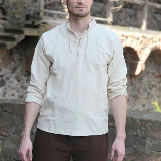 Viking Lace-Throat Slim Fit Tunic