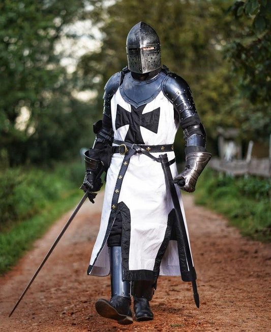 Medieval Black Templar Knight Armor Set: Full Steel Suit, LARP Cosplay