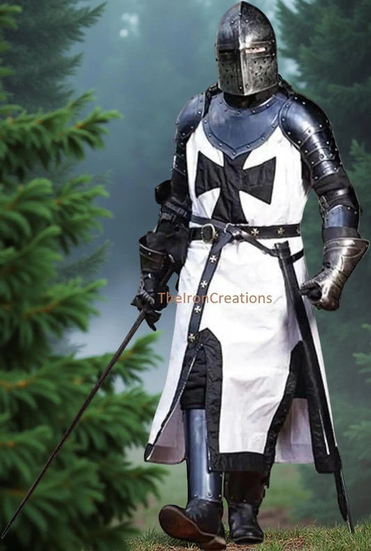 Templar Set Knight Costume Medieval Crusader Full Armor Set Knight Full Body Armor Suit Halloween Cosplay Outfit Decorative Armour Role Play