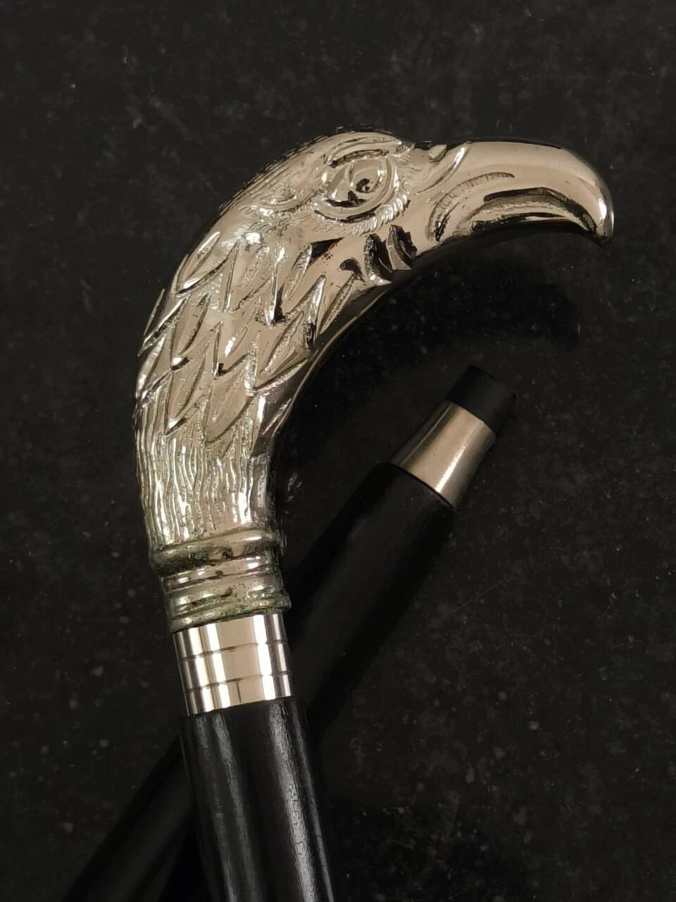 New Eagle Head Handle Walking Stick Cane Solid Brass Handle Wooden Stick Gift
