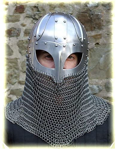 Viking Steel and Chainmail Mask Helmet