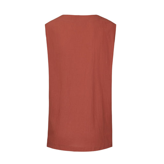 Mens Medieval Renaissance Pirate Costume, Sleeveless Lace-up Stand Collar Shirt, Men Pirate Vest, Viking Gothic Celtic Medium Brick red