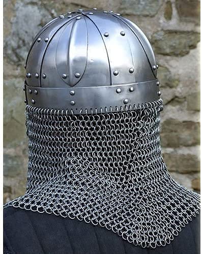 Viking Steel and Chainmail Mask Helmet