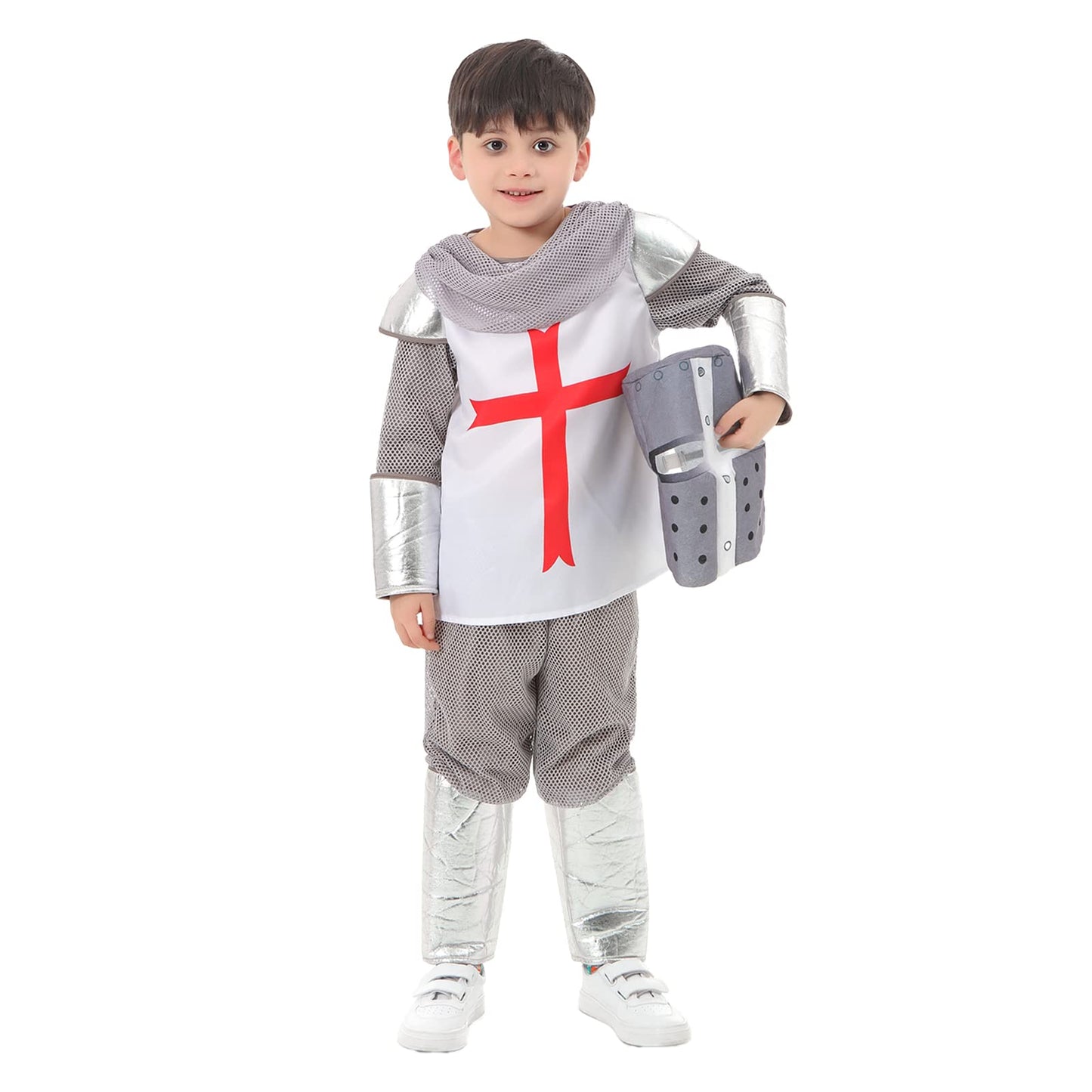 Funivals Boys Costume for Halloween Carnival,Boy Suit Role Play with Accessories Medium Viking Warrior