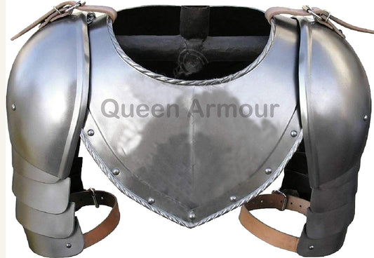 Medieval Iron Gorget Spaulders Arm Shoulder Set