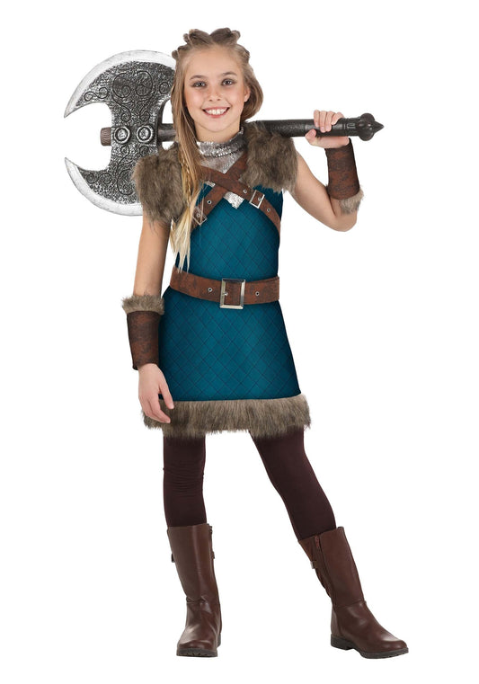 Medium Valhalla Viking Costume for Girls - Halloween or Renaissance Dress Up Party