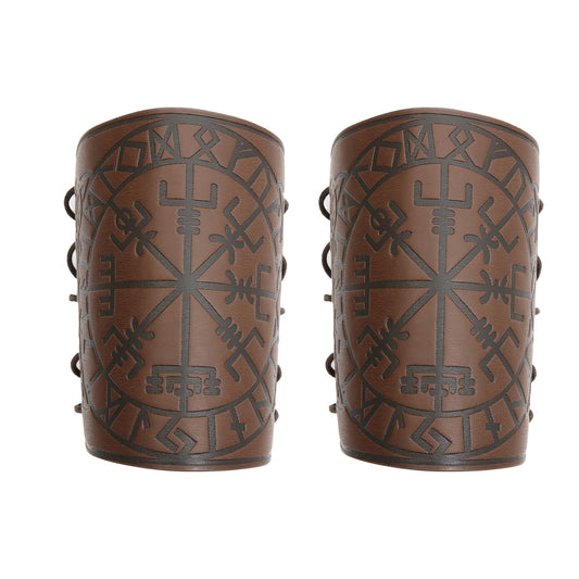 GelConnie Leather Gauntlet Wristband Viking Leather Arm Guard Medieval Armor Bracers Leather Armband Wrist Guards Cosplay Black Leather Bracers