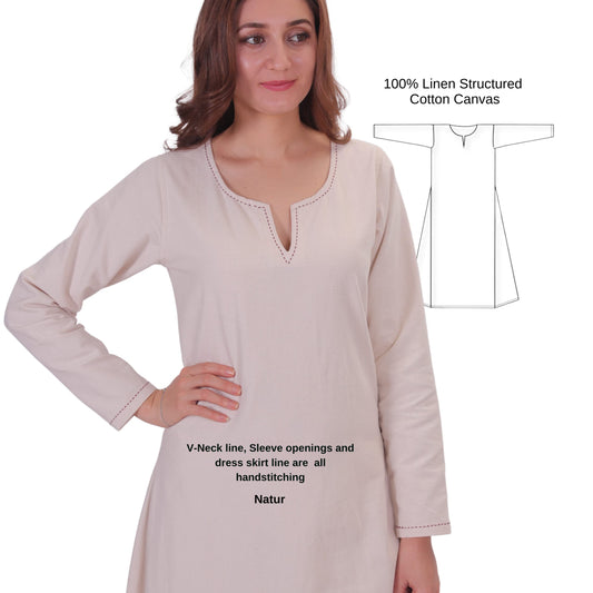 Turkish Made Natural Cotton Fraye Viking Medieval Women Dress