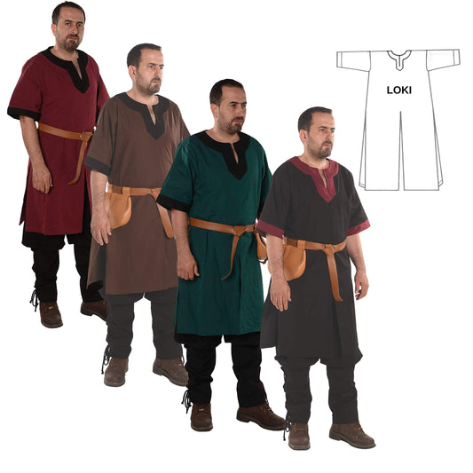 Medieval Viking Cotton Half-Sleeve Tunic