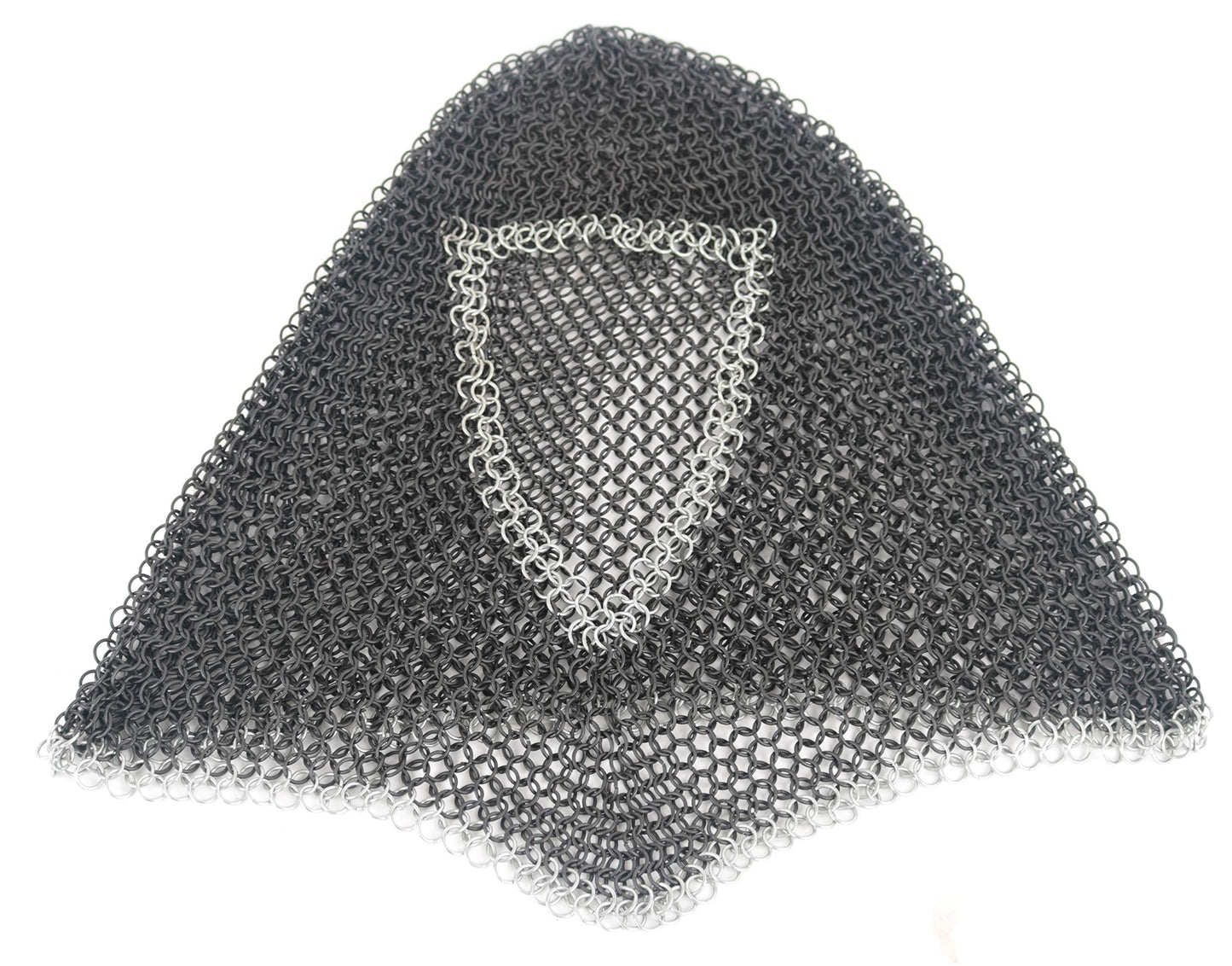 Silver-Wash Chain Mail Coif 16 Gauge