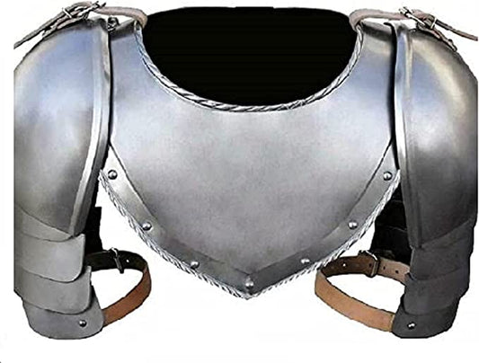 Steel 18 Gauge Shoulder Armor Pauldron and Gorget Set