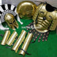 Roman Muscle Cuirass with Shoulder Armor Greek Corinthian Helmet + 300 Spartan Leg Arm Guard & Shield Medieval Knight LARP Halloween Costume - collectiblegiftitems