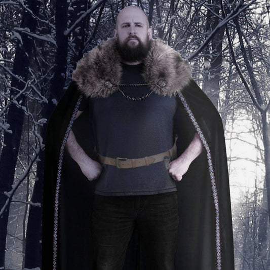 4pc Vicious Viking Costume Large / Beige/Brown/Grey