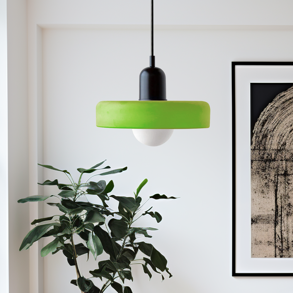 Coloured Glass Pendant Light Bauhaus Style