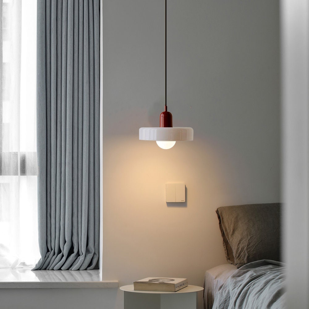 Coloured Glass Pendant Light Bauhaus Style