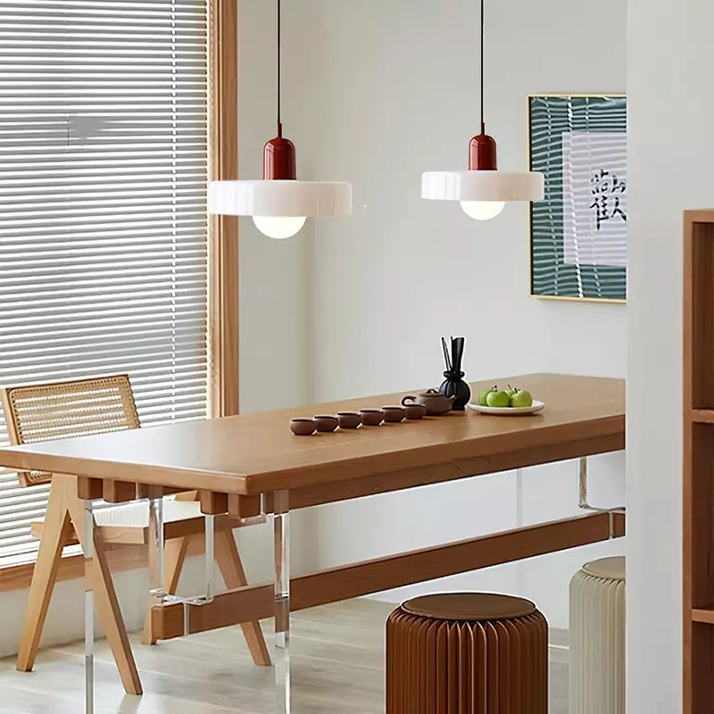 Coloured Glass Pendant Light Bauhaus Style