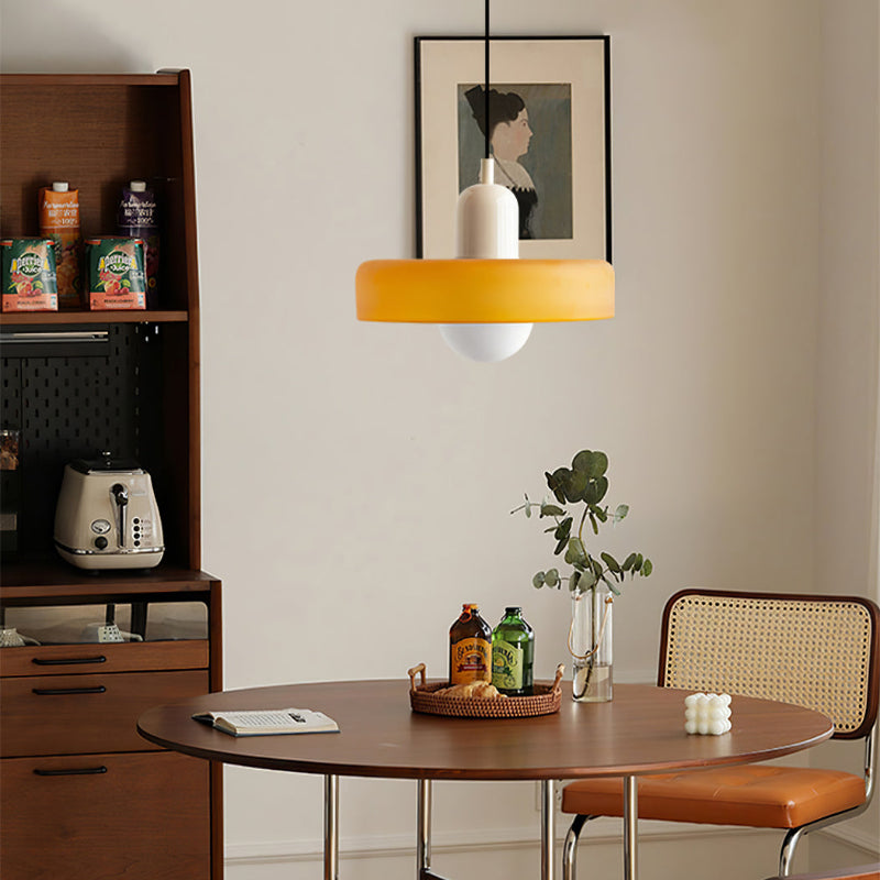 Coloured Glass Pendant Light Bauhaus Style
