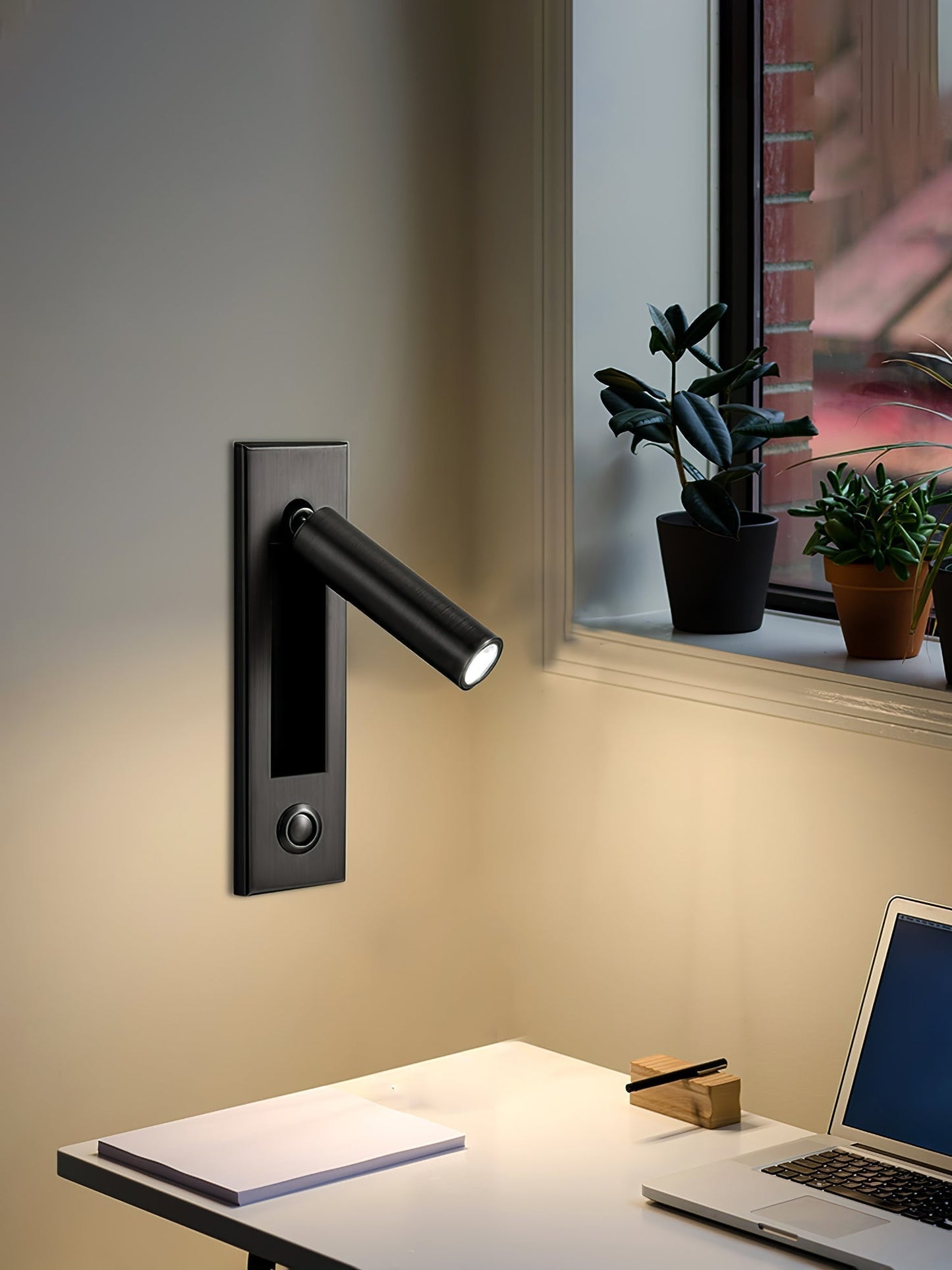 Integrated bedside sconce, contemporary design