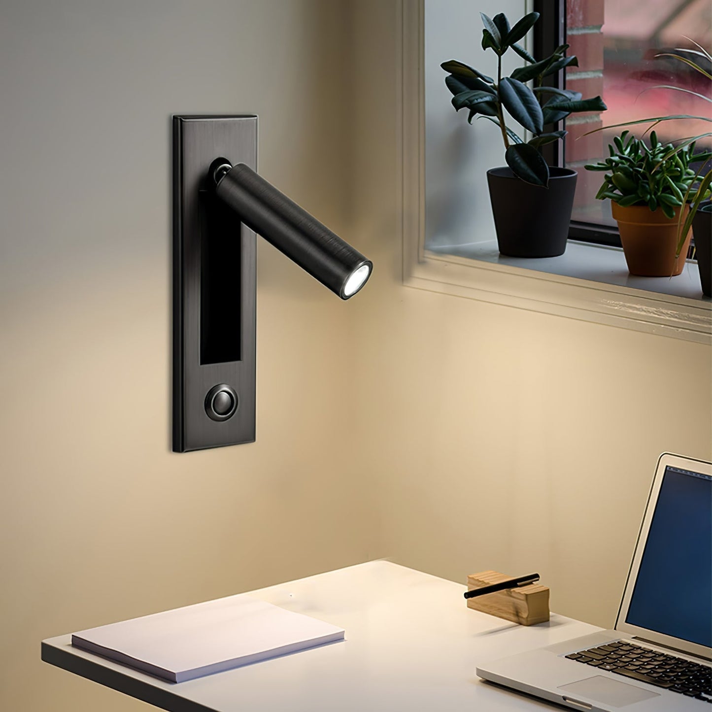 Integrated bedside sconce, contemporary design