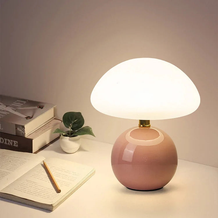 Creamy Mushroom Table Lamp, French Style