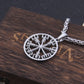 Stainless steel Viking vegvísir necklace as men gift with wooden box never fade