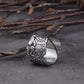 Stainless Steel Viking Vegvisir Statement Rings Men Never Fade Nordic Viking Wolf adjustable Rings Jewelry