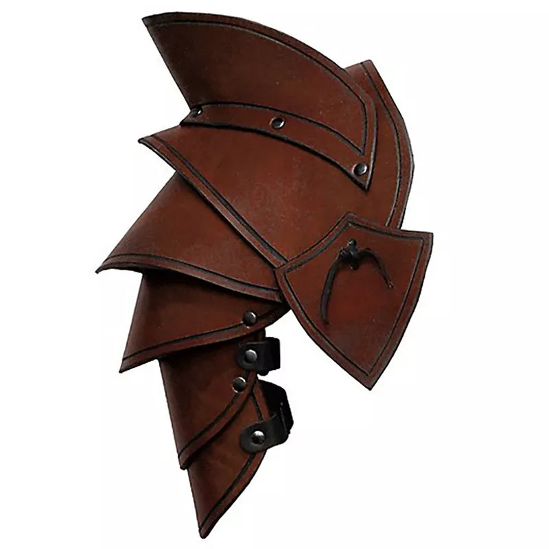 Halloween Leather Pauldrons Medieval Double Shoulder Armor Spaulders Elf Archer Knight Cosplay Costume Larp Props For Women Men
