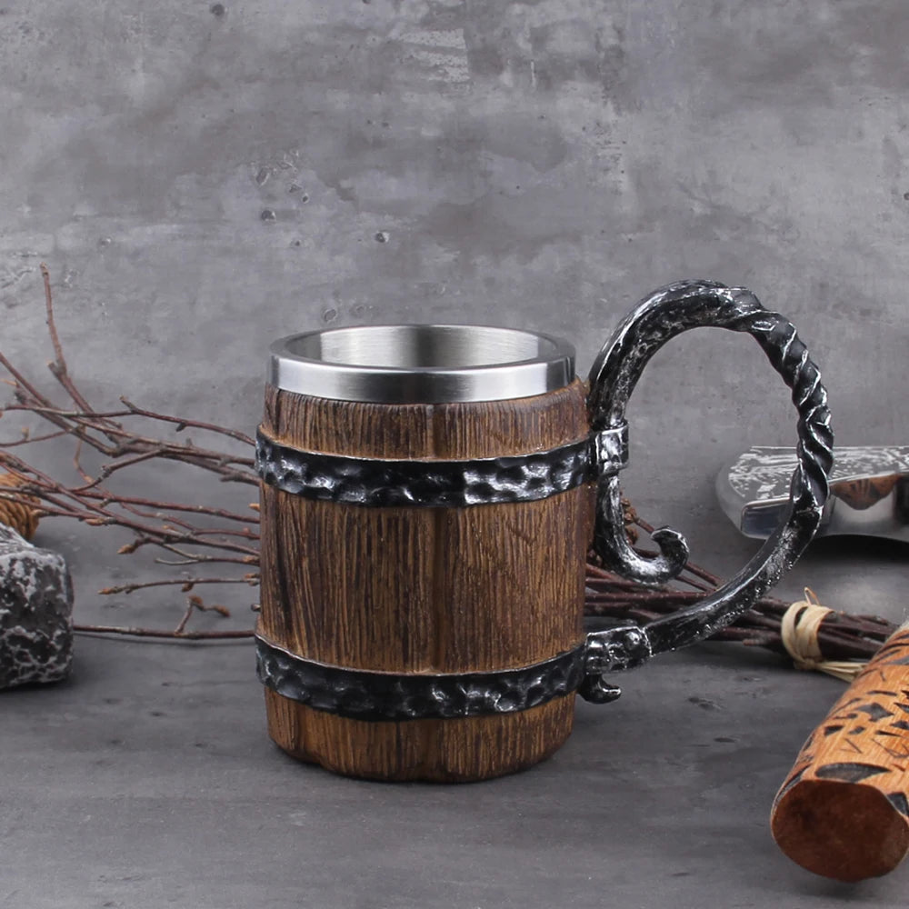 Danegeld Tankard Mug With Stainless Steel Insert Resin Skull Viking Coffee Beer Mugs Cup BEST Birthday Gift 600ml