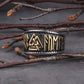 Mens Viking Valknut Stainless Steel Ring Futhark Runes Compass Ring Odin Nordic Amulet Jewelry