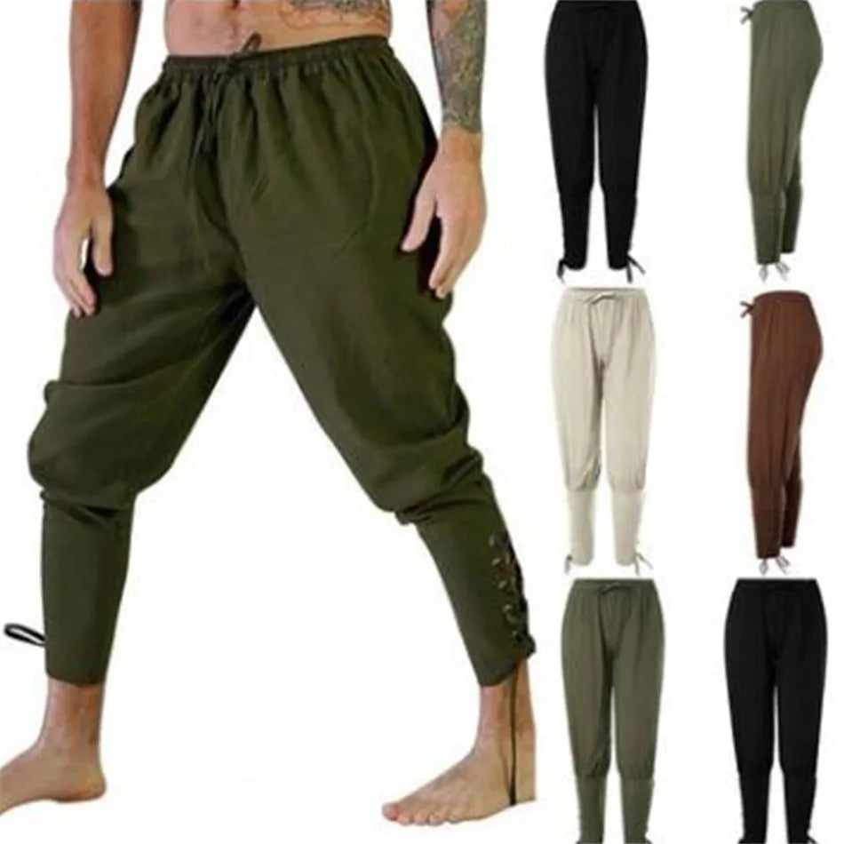 Men's Ankle Banded Pants Medieval Viking Navigator Pirate Costume