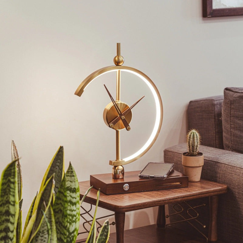 Stylish Lamp Clock with Charging Functionality