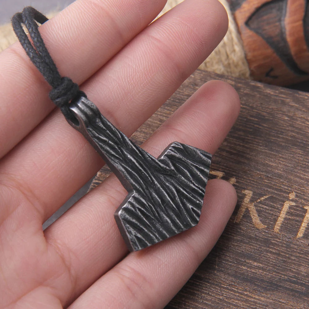Never Fade Iron gray thor's hammer mjolnir necklace viking scandinavian norse viking necklace Men Stainless Steel gift with box