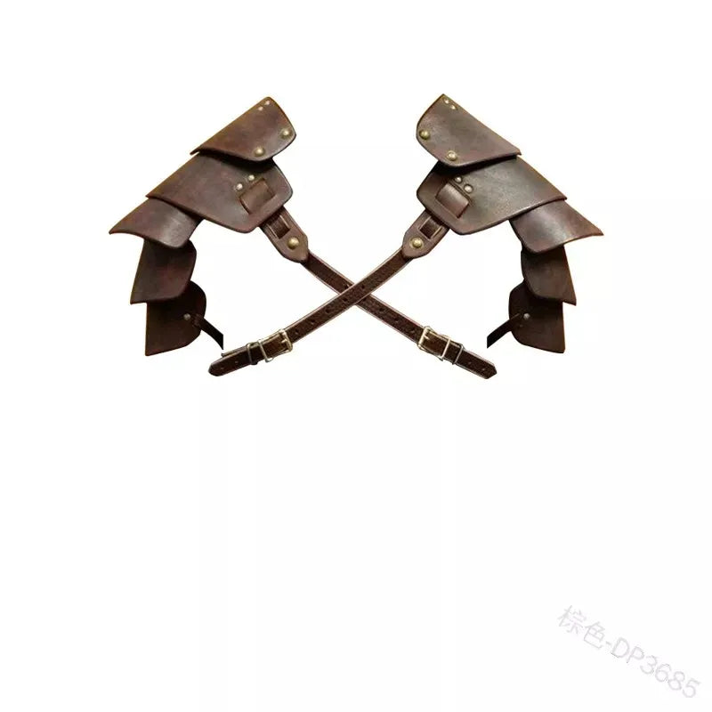 Medieval Renaissance Pauldrons Steampunk Shoulder Armour Men Larp Cosplay Battle Viking Samurai Warrior Knight PU Leather