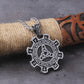 Stainless Steel Viking Necklace Men runes Pendants Odin valknut Necklaces Scandinavian Norse Jewelry Gift Punk gearwheel