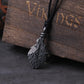 Never Fade Gray viking rune pendant necklace for men gift adjustable chain with wooden box