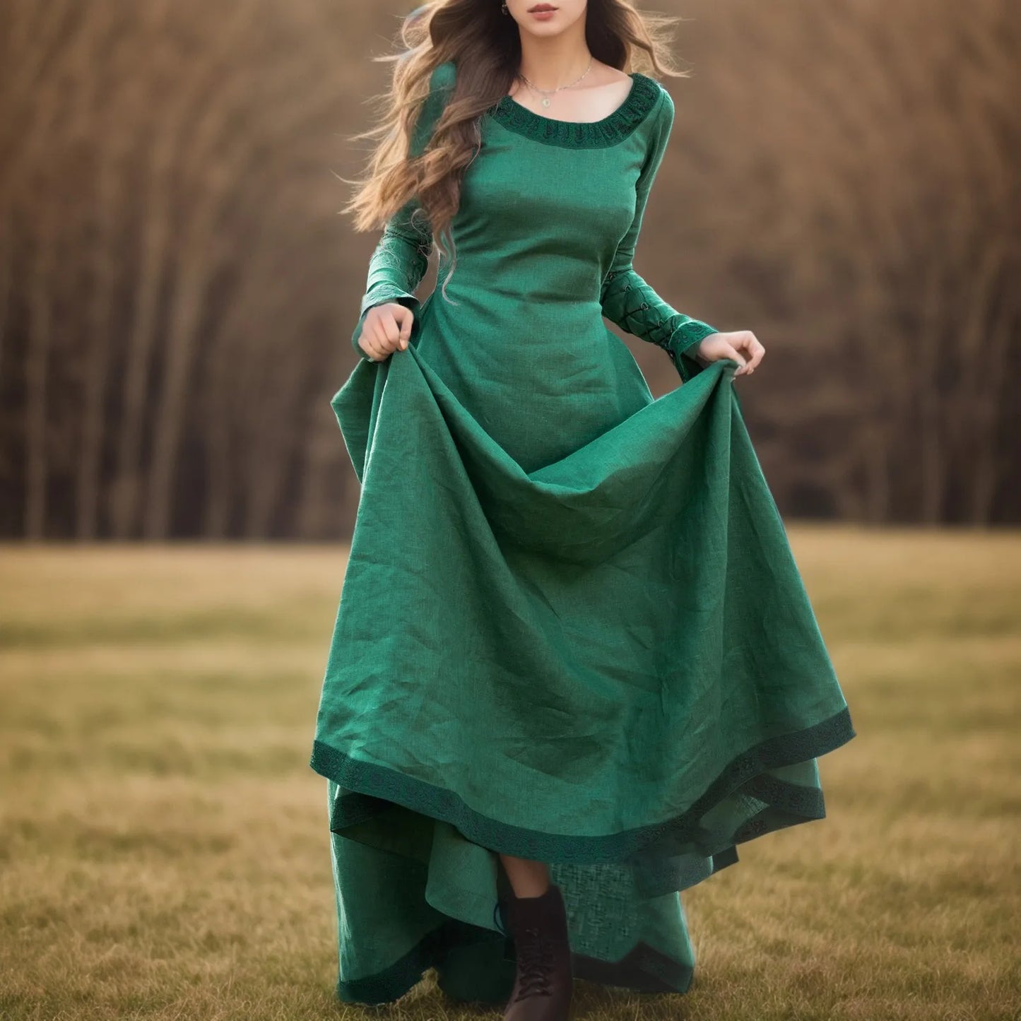 Women's Fashion Fairy Fairy Elf Dress Medieval Robe Retro Renaissance Viking Costume Fantasy Prom Dress Halloween Cosplay Robe