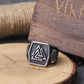 Viking Valknut Helm of Awe Stainless Steel Ring Men's Aegishjalmur Odin Icelandic Runes Celtics Knot Jewelry Amulet Gift