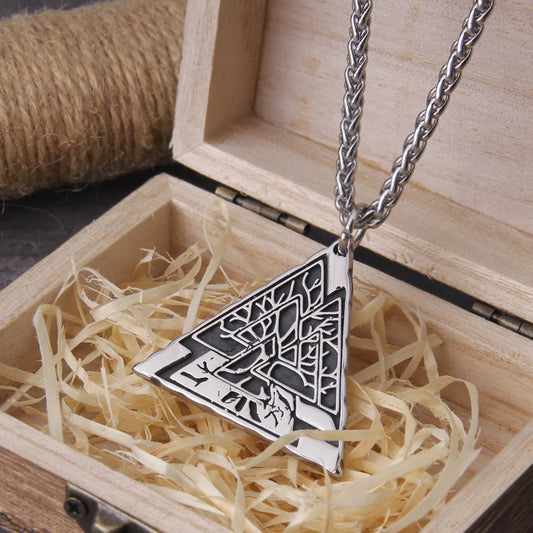 Never fade New Personality Celtic Tree of Life Round Pendant Necklace Men's Viking Rune Amulet Necklace Pendant Party Jewelry