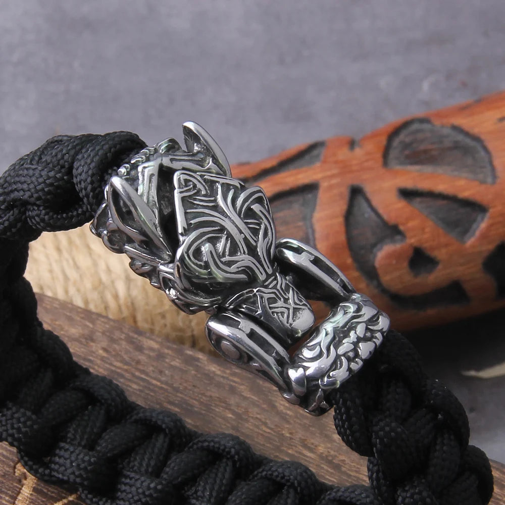 Sterling Silver Icelandic Wolf Bracelet – Lykos Leather
