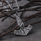 Stainless Steel Viking Vegvisir Iron Color Viking Odin Rune Pendant Necklace with Chain As Men Gift
