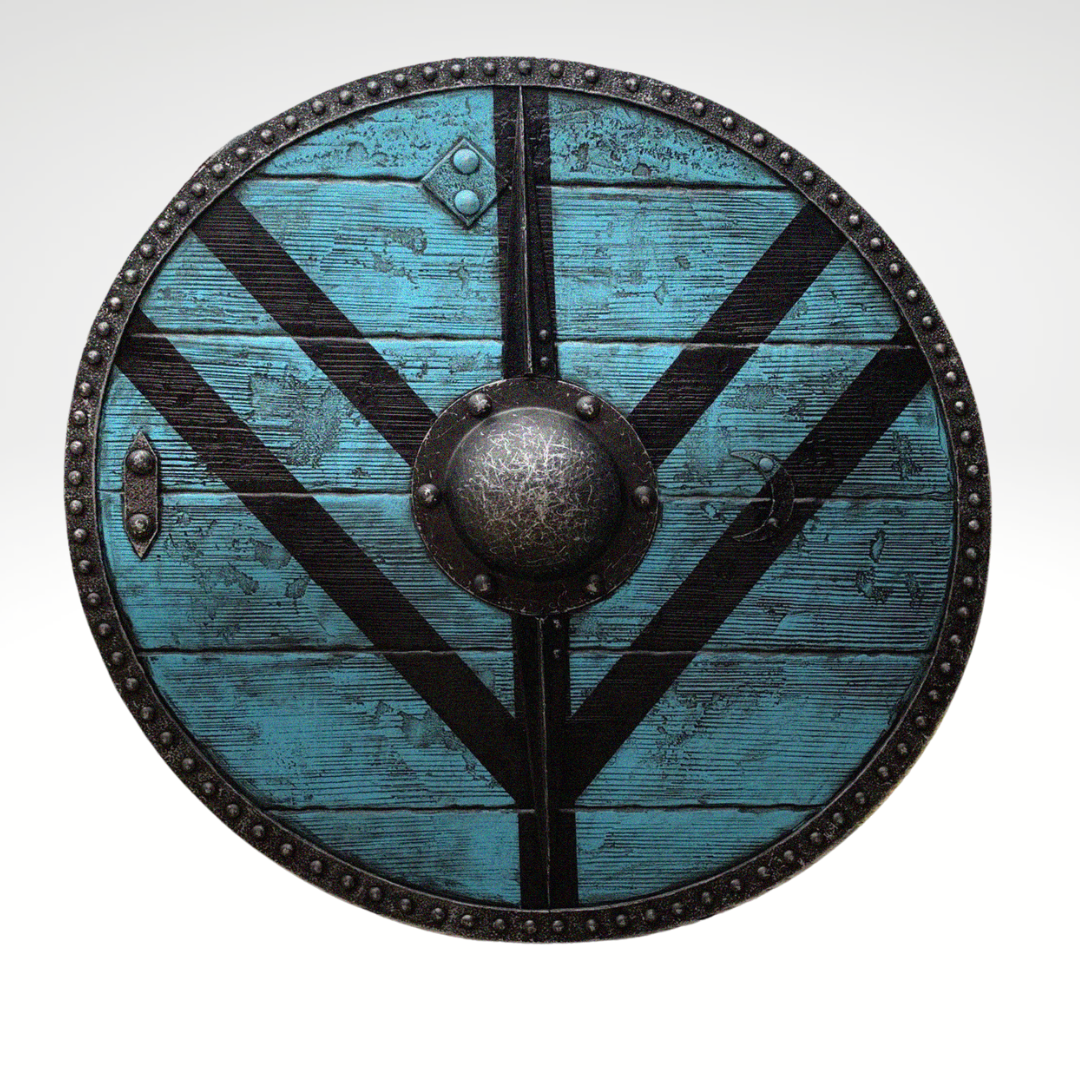 Lagertha Shieldmaiden Plank Blue Viking Shield, 24"