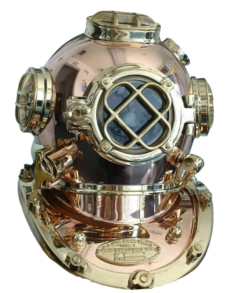 18" US Navy Mark V Diving Helmet – Antique Copper Finish – Deep Sea Scuba Replica
