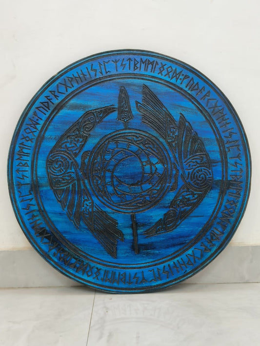 Viking Raven Round Shield Decorative Display – 24" or 30"