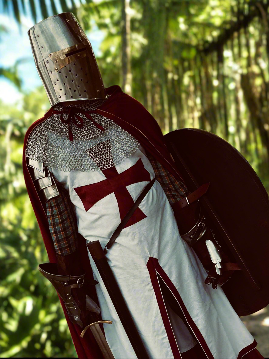 Templar Knight Armor Suit | Medieval Crusader Red Cross Armor | Wearable Costume for LARP, Cosplay, Reenactment, SCA