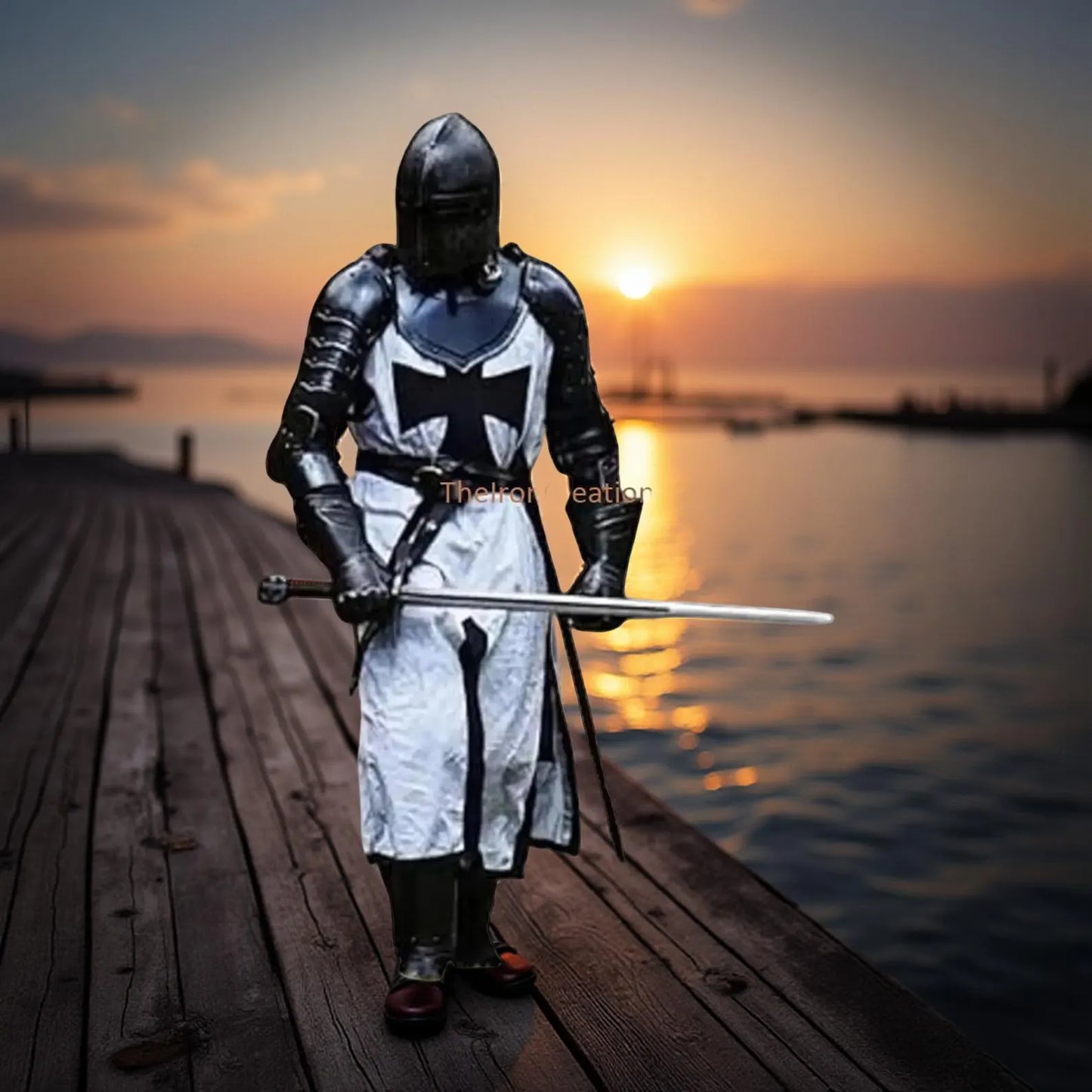 Templar Set Knight Costume Medieval Crusader Full Armor Set Knight Full Body Armor Suit Halloween Cosplay Outfit Decorative Armour Role Play